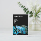 PEACOCK blauw zwart Visitekaartje (Staand voorkant)