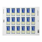 PEACOCK, blauwe crème Etiket (Full Sheet)