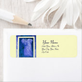 PEACOCK, blauwe crème Etiket (Insitu)