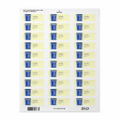 PEACOCK, blauwe crème Etiket (Full Sheet)