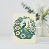  Peacock Blauwe en Groene pauwen Briefkaart (Staand voorkant)
