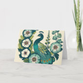  Peacock Blauwe en Groene pauwen Kaart (Voorkant)