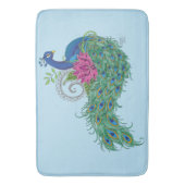 Peacock Blauwe Lotus Bloem Henna Badmat (Voorkant Verticaal)