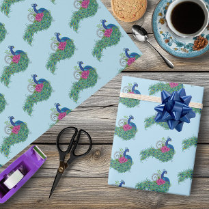 Peacock Blauwe Lotus Bloem Henna Cadeaupapier