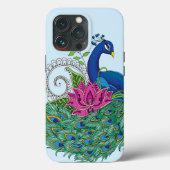 Peacock Blauwe Lotus Bloem Henna Case-Mate iPhone Case (Achterkant)
