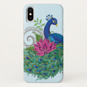 Peacock Blauwe Lotus Bloem Henna Case-Mate iPhone Case (Achterkant)