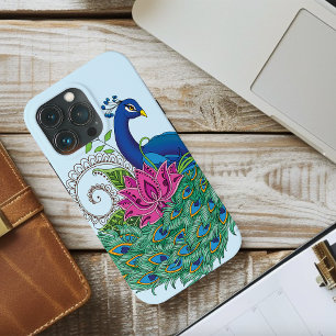 Peacock Blauwe Lotus Bloem Henna Case-Mate iPhone Case