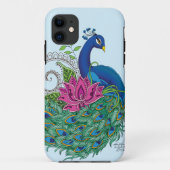 Peacock Blauwe Lotus Bloem Henna Case-Mate iPhone Case (Achterkant)