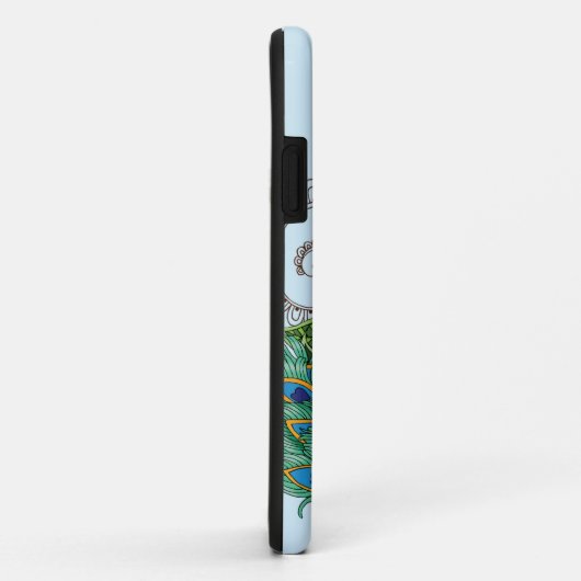 Peacock Blauwe Lotus Bloem Henna Case-Mate iPhone Case (Achterkant/rechts)