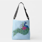 Peacock Blauwe Lotus Bloem Henna Crossbody Tas (Voorkant)