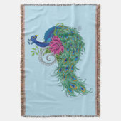 Peacock Blauwe Lotus Bloem Henna Deken (Voorkant Verticaal)