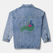 Peacock Blauwe Lotus Bloem Henna Denim Jacket (Achterkant)