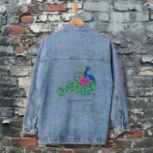 Peacock Blauwe Lotus Bloem Henna Denim Jacket