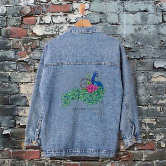Peacock Blauwe Lotus Bloem Henna Denim Jacket