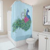 Peacock Blauwe Lotus Bloem Henna Douchegordijn (In situ)