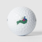 Peacock Blauwe Lotus Bloem Henna Golfballen (Voorkant)