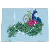 Peacock Blauwe Lotus Bloem Henna Groot Cadeauzakje (Voorkant)