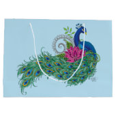 Peacock Blauwe Lotus Bloem Henna Groot Cadeauzakje (Achterkant)
