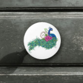 Peacock Blauwe Lotus Bloem Henna Keramische Knop