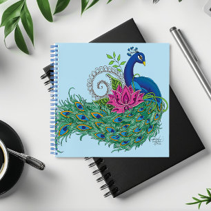 Peacock Blauwe Lotus Bloem Henna Notitieboek