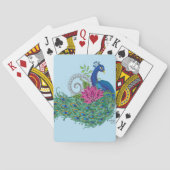 Peacock Blauwe Lotus Bloem Henna Pokerkaarten (Achterkant)