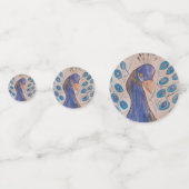 Peacock Blauwe Tafel Confetti (Achterkanten)