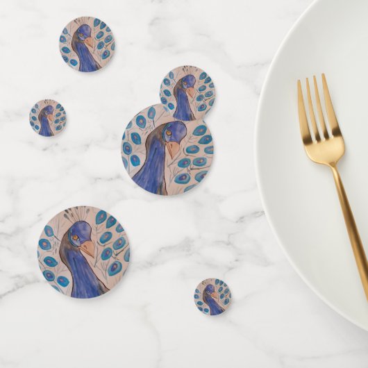 Peacock Blauwe Tafel Confetti (Groep)