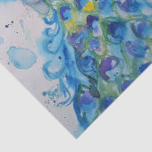 Peacock Blauwe Waterverf Schilderkunst Weefsel Tissuepapier (Detail)