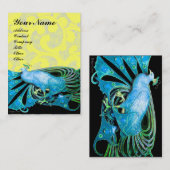 PEACOCK blauwe zwarte gele sparren Visitekaartje (Voorkant / Achterkant)