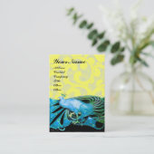 PEACOCK blauwe zwarte gele sparren Visitekaartje (Staand voorkant)