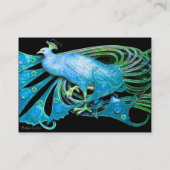 PEACOCK blauwe zwarte gele sparren Visitekaartje (Achterkant)