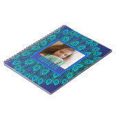 Peacock Blauwgroen & Blue Feathers Aangepaste teks Notitieboek (Linkerzijde)