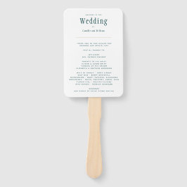 Peacock BLAUWGROEN Green Wedding Programme Handwaaier