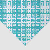 Peacock - Blauwgroen Grieks sleutelpatroon Tissuepapier (Detail)
