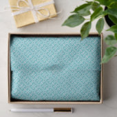 Peacock - Blauwgroen Grieks sleutelpatroon Tissuepapier (Geschenk)