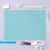 Peacock - Blauwgroen Grieks sleutelpatroon Tissuepapier (Craft)