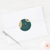 Peacock Blauwgroen Groen Goud Weddenschap Dank je  Ronde Sticker (Envelop)