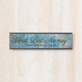 Peacock Blauwgroen Kantoor Deurteken Legant Name B Deurbordje (Voorkant)