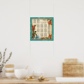  Peacock Blauwgroen Tabel Zitplaatje Poster (Keuken)