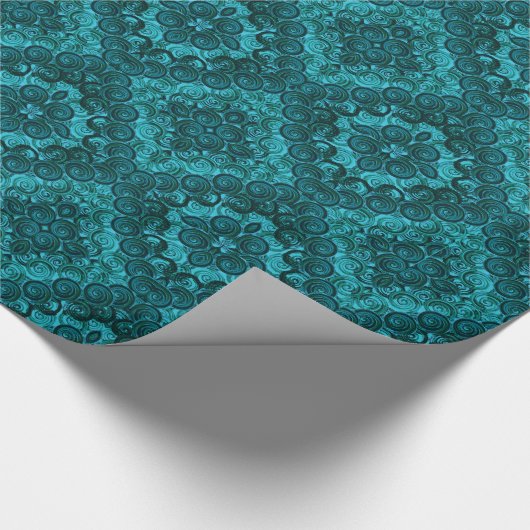 Peacock Blauwgroen Zwril Renaissance Wrapping Pape Cadeaupapier (Hoek)