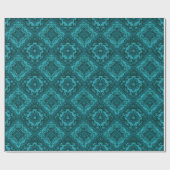 Peacock Blauwgroen Zwril Renaissance Wrapping Pape Cadeaupapier (Vlak)