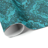Peacock Blauwgroen Zwril Renaissance Wrapping Pape Cadeaupapier (Rol Hoek)