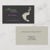 PEACOCK BLOEIEN IN TAN/GREY Visitekaartje (Voorkant / Achterkant)