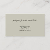 PEACOCK BLOEIEN IN TAN/GREY Visitekaartje (Achterkant)