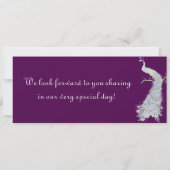 Peacock / Bloemen Boarding Pass Bruiloft uitnodigi Kaart (Achterkant)