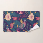 Peacock Bloemen Kleurrijk Gepersonaliseerd Patroon Bad Handdoek (Handdoek)