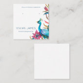 Peacock Bloemen Oorbel Sieraden Kaart Sjabloon Contactkaartje (Voorkant / Achterkant)