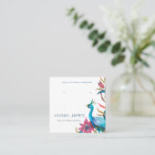 Peacock Bloemen Oorbel Sieraden Kaart Sjabloon Contactkaartje (Staand voorkant)