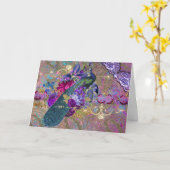 Peacock bloemenkant diamant grillige glam collage kaart (Gele Bloem)