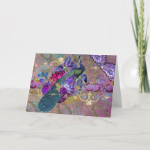 Peacock bloemenkant diamant grillige glam collage